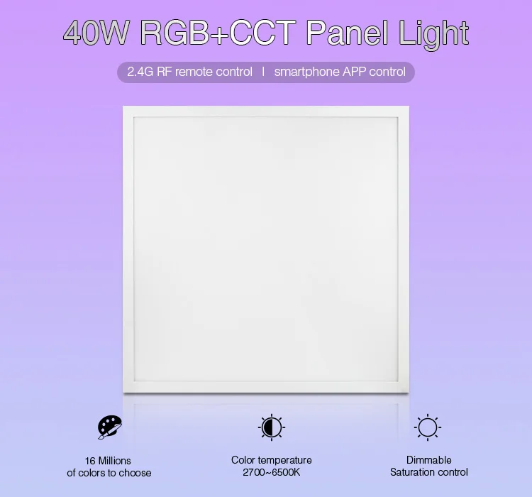 Miboxer FUTL01 40W RGB+CCT led Panel Light 220V with Panel Light power Driver 2.4G Wireless remote 