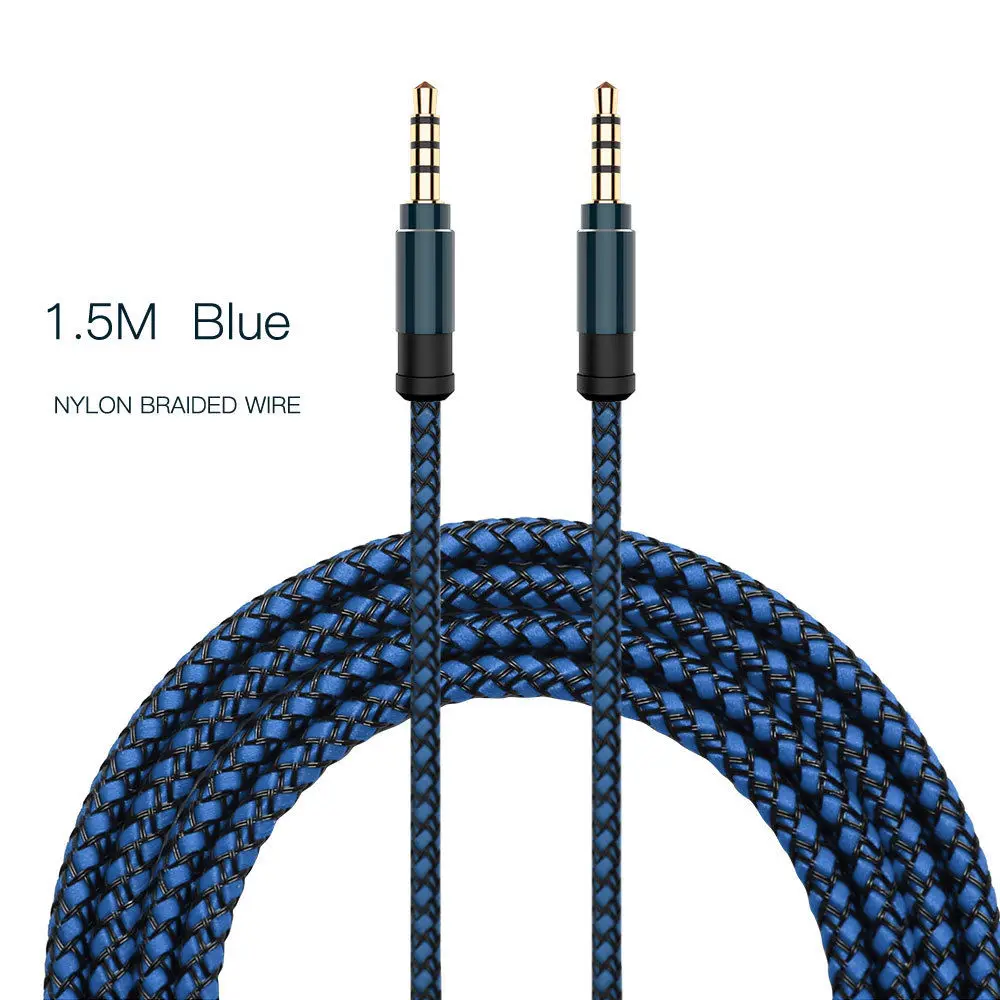

Braided Male Stereo Audio Cable Male Aux 3.5mm Compatible W/Cell Phone/ Mp3 Player Stereo Audio Cable