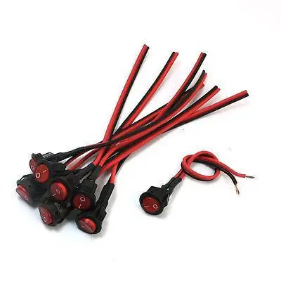 

Car Vehicle 3A 250VAC 2 Wire SPST Snap in Boat Rocker Switch 8 Pcs