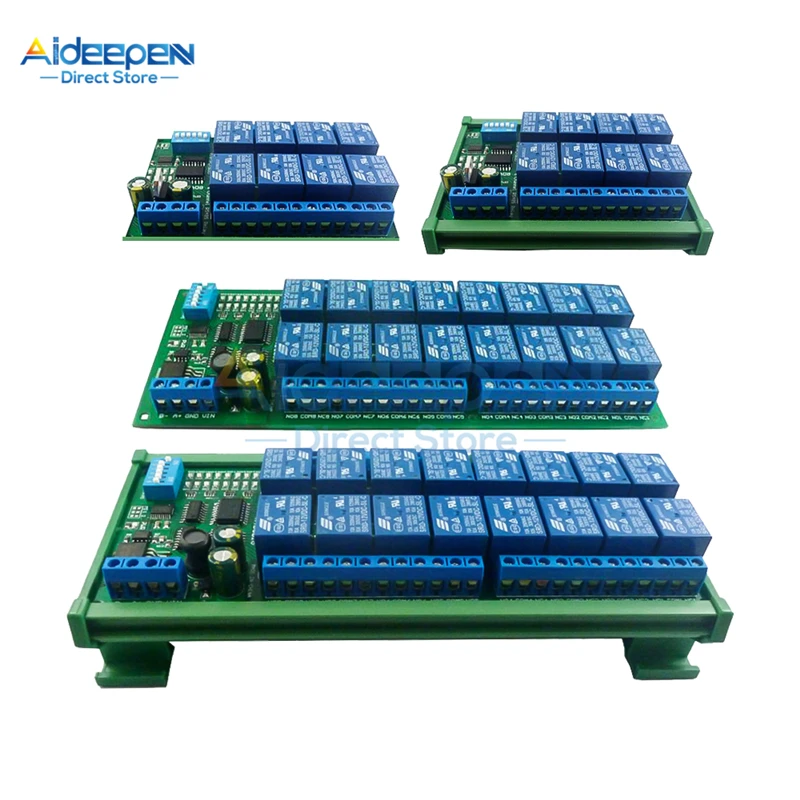 Релейный модуль Modbus RTU UART пульт дистанционного управления DIN35 C45 с DIN-рейкой для PLC