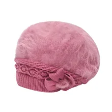 Модная женская теплая однотонная Мягкая шерстяная шапка, вязаная ветрозащитная шапка, береты, одноцветная женская шапка, зимняя шапки для взрослых, шапка# y40