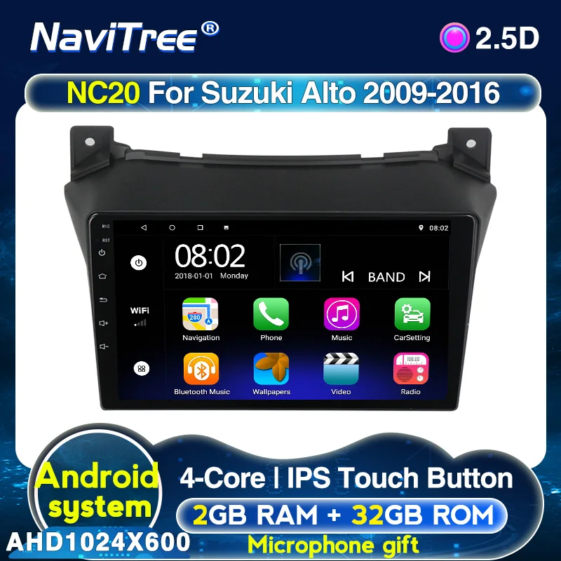 Android 2G + 32G для Suzuki alto 2009 2010 2011 2012 2013 2014 2015 2016 Мультимедиа Стерео DVD плеер навигация GPS