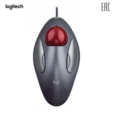 Мышь-трекбол Logitech TrackMan® Marble®(серебристый/красный, USB, PS/2
