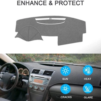 

Gray Dashboard Cover Carpet Dash Cover Mat,Custom Fit Dashboard Protector for Toyota Camry 2007-2011