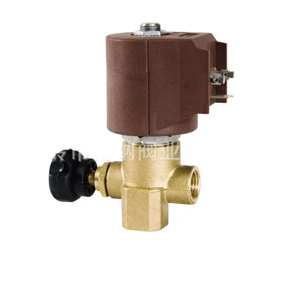 Válvula Solenoide de vapor de alta temperatura, válvula solenoide ajustable de latón normalmente cerrada G1/4 AC110/220V