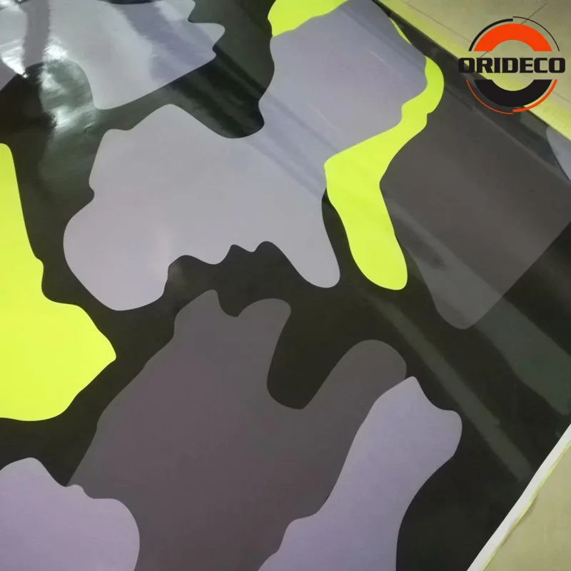 fluorescent green gray camo vinyl sticker 6