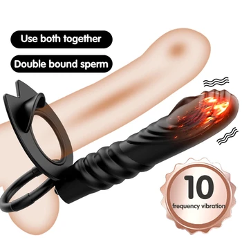 Double Penetration Vibrator Sex Toys Penis Strapon Dildo Vibrator, Strap On Penis Anal Plug for Man Adult Sex Toys for Men Women 1