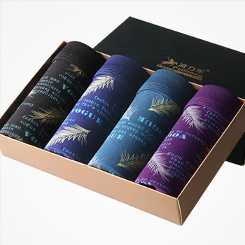 

4pcs/lot New Boxer Shorts Underpants Men's Panties Underwear Sexy Middle Waist Band Fashion Printed Comfort Boxer Hombre