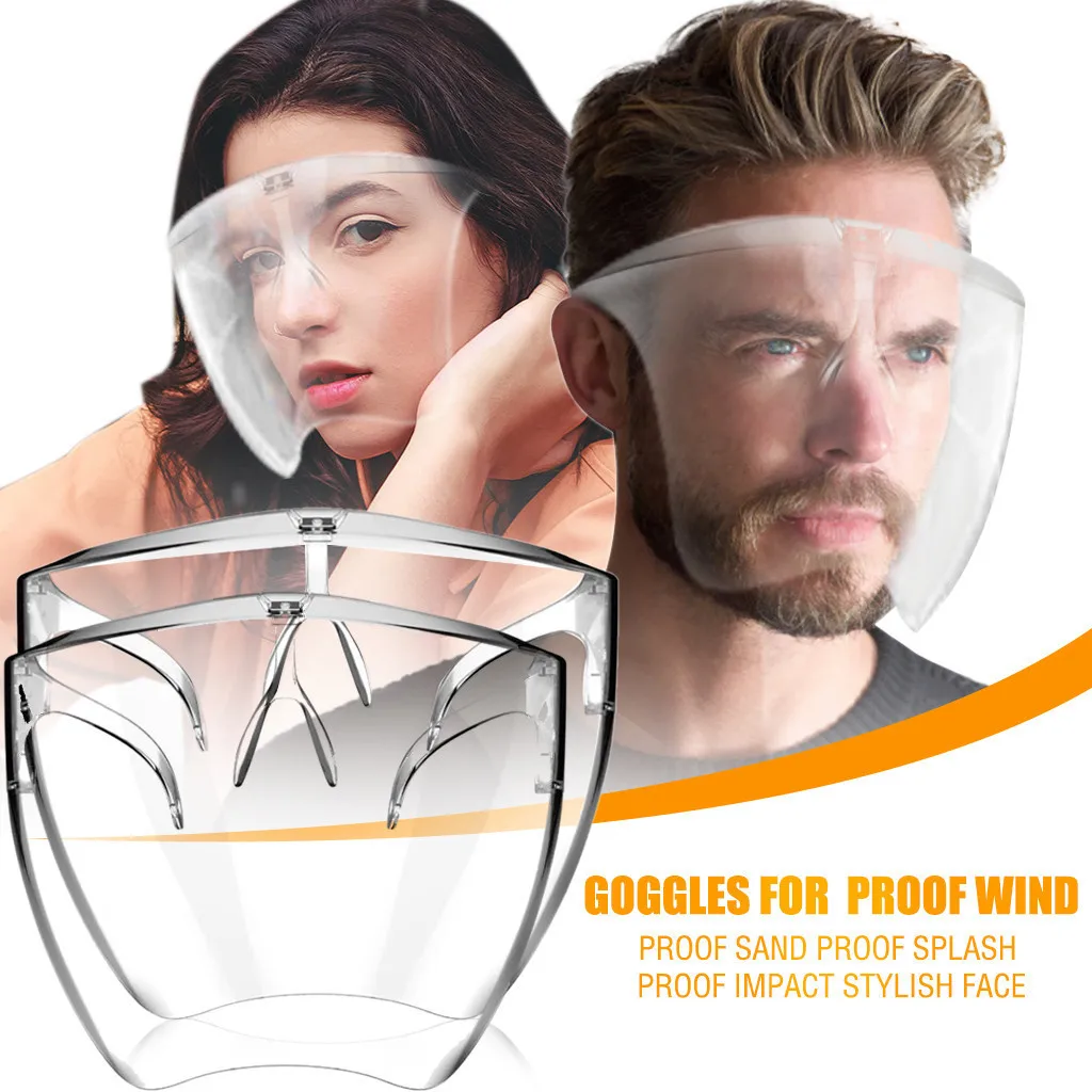 

1-10PC Men Women Mask Transparent Eye Protection Face Shield For Adults Proof Wind Proof Sand Proof Splash Face Impact Shield