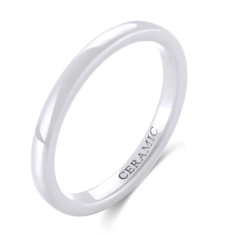 Кольцо керамическое женское с отполированным куполом 2 мм|stacking rings|ceramic ring womenblack