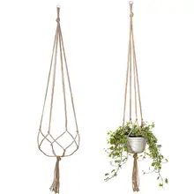 

2Pcs Hanging Plant Hanger Easy Installation Linen Rope Ceiling Deck Flower Pot Hanger Patio Decor