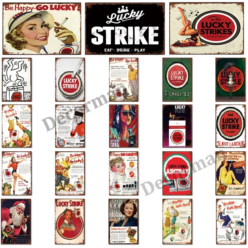 [WellCraft] сигарета Lucky Strike забавные металлические знаки плакаты винтажная настенная