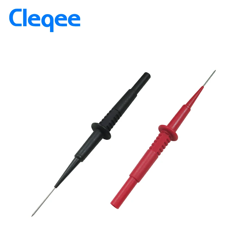 Cleqee P5008 2 шт. мультиметр тестовые зонды изоляции пирсинг иглы неразрушительный красный/черный