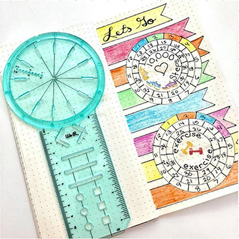 We R Drafting Supplies Journal Guide Universal Loose-leaf Notebook Greeting  Card Color Paper Multifunction Drawing Special Ruler