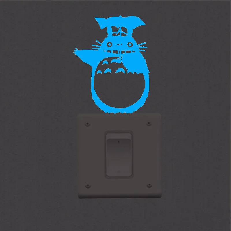blue light 04 Творческий мультфильм DIY светящиеся Тоторо 3d наклейки на стену для детей комнаты гостиной украшение светится в темноте звезды домашний декор - Цвет: blue light 04