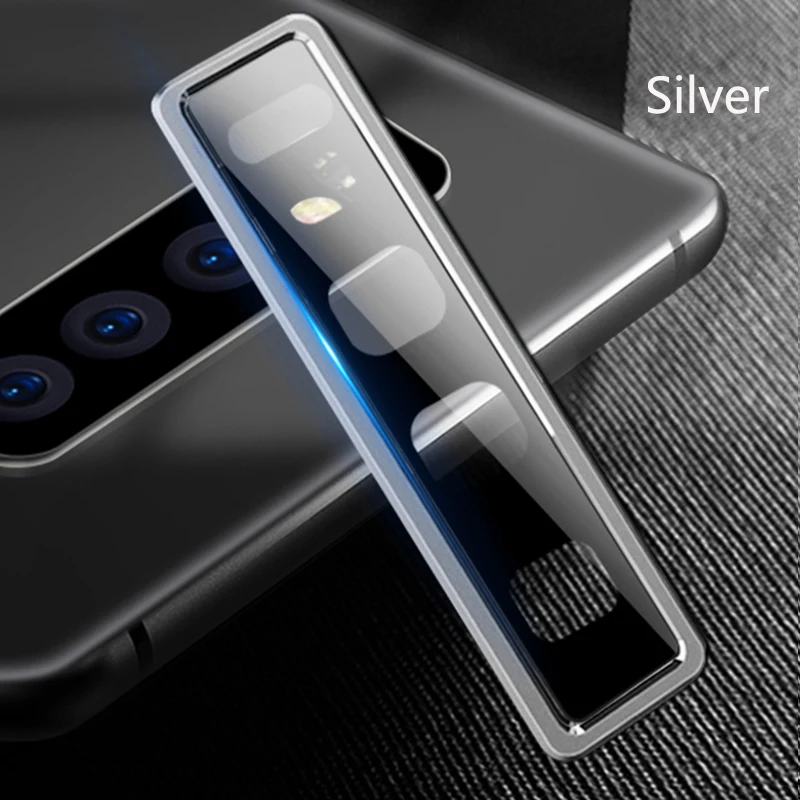 Для Sasmung S10 Plus защитное кольцо из закаленного стекла с металлическими задними линзами для объектива камеры Защитная пленка для экрана для Sasmung Note 10 Pro крышка - Цвет: Серебристый