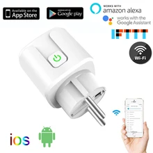 EU WiFi Smart Socket EU 16A Power Monitor EU Home Smart Timer Plug Smart Life APP Control Works With Alexa Google Assistant
