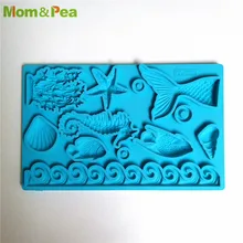 Mom& Pea GX287 силиконовые формы в форме морских животных для украшения торта, помадка для торта, 3D формы для пищевых продуктов