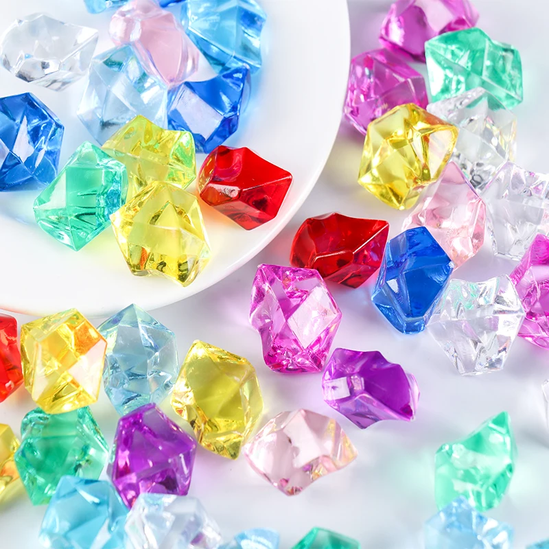 100pcs plastic gems Simulation Diamond clear acrylic diamonds Colorful