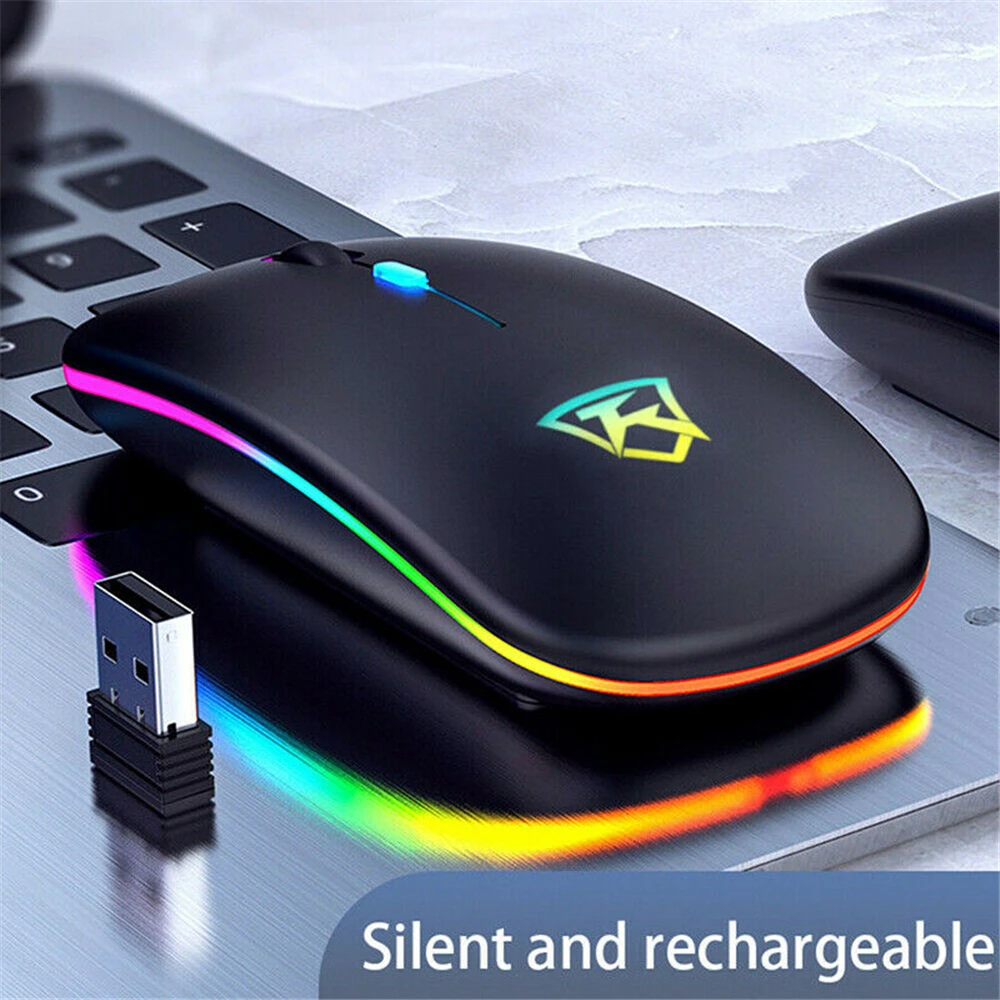 

RGB Wireless Mouse Wireless Bluetooth 5.0 Mouse Computer Silent USB Mause Rechargeable Ergonomic Laptop Mice 5.0 Bluetooth Mouse