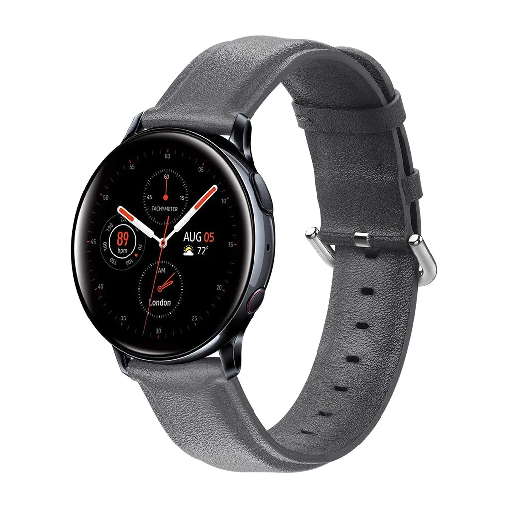 Кожаный ремешок для часов, браслет для samsung Galaxy Watch Active/active 2, 40 мм, 44 мм, ремешок для умных часов, браслет 20 мм