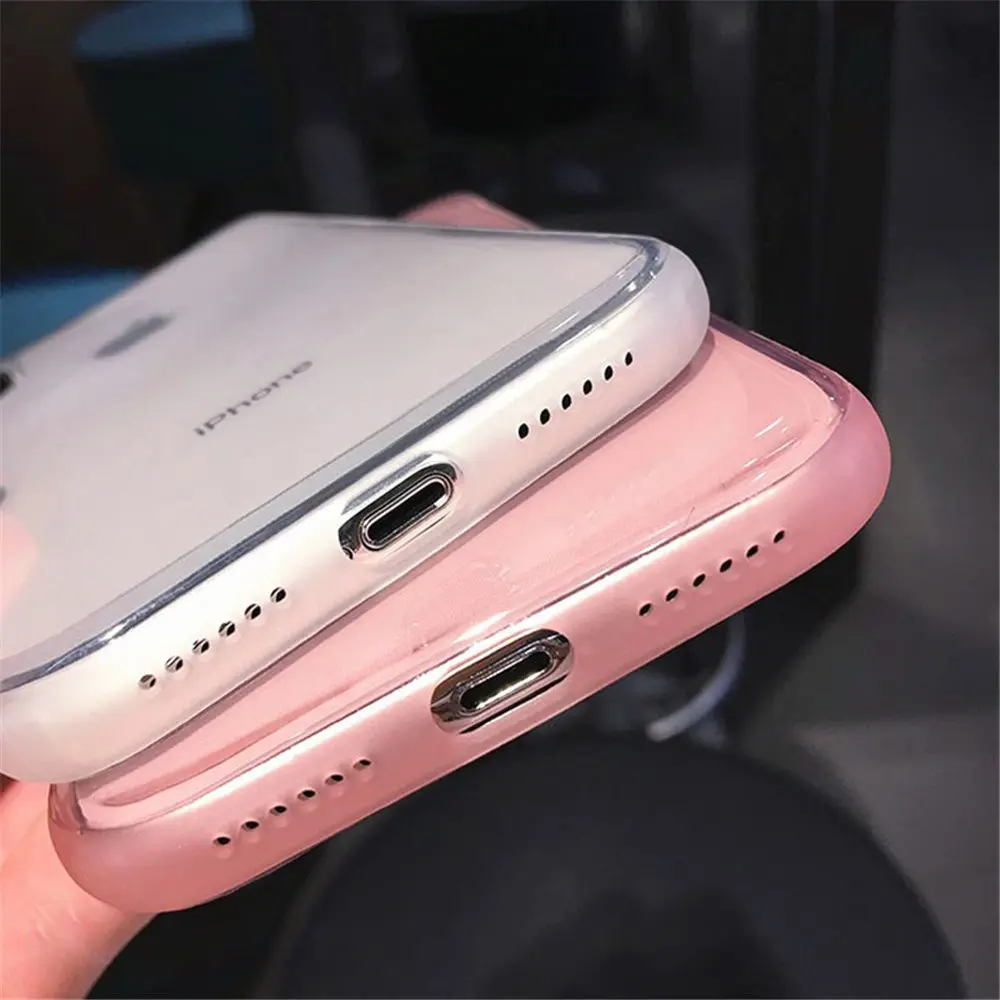 SAKZNR, прозрачный противоударный чехол для телефона iPhone 7, 8, 6, 6s Plus, 11 Pro, X, XR, XS Max, мягкий силиконовый чехол из ТПУ