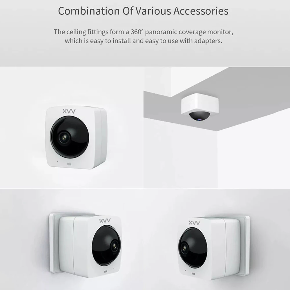Xiaomi XiaoVV Smart 360 панорамный Камера IP 1080P камера наблюдения AI гуманоид обнаружения Беспроводной WIF и функцией ночной съемки 2-полосная аудио
