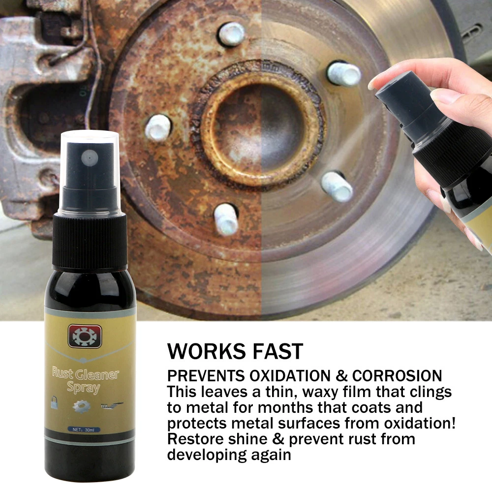 30ML Car Rust Remover Rust Cleaner Spray Cleaning Tools Car Maintenance Decontamination Auto Parts Surface Polishing