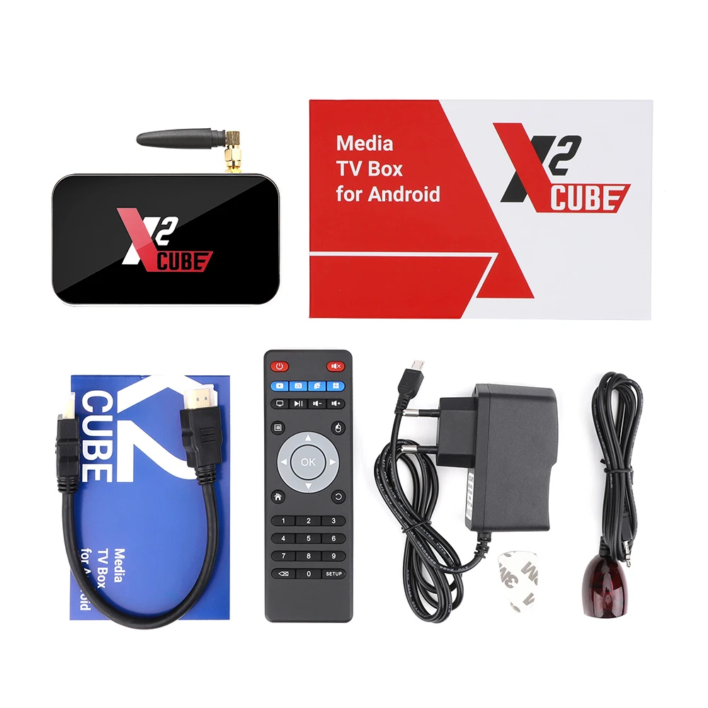  Android 9.0 Smart TV Box X2 cube S905X2 2GB 16GB DDR4 Amlogic X2 Pro 4GB RAM 32GB Media player Dual