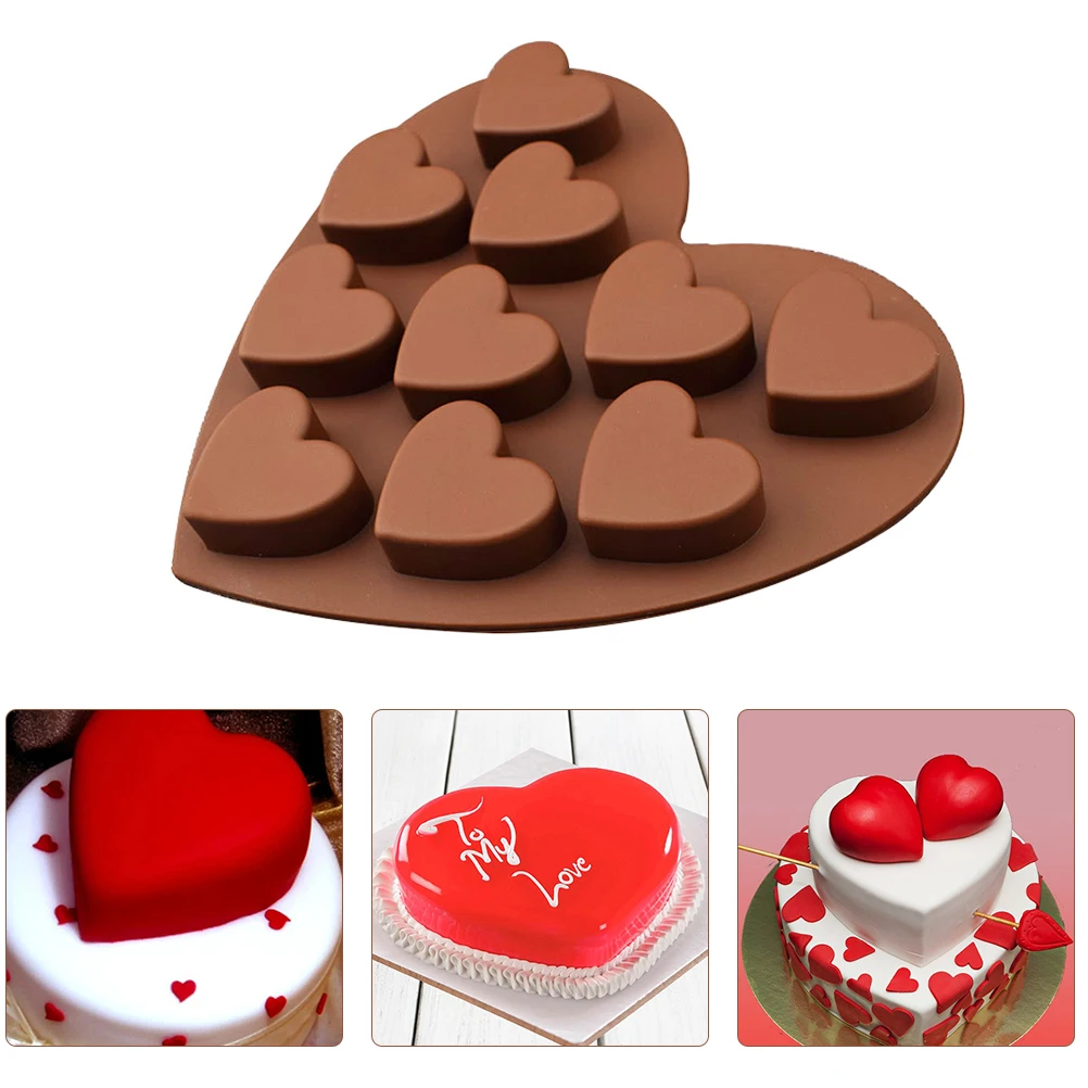 10-Cavity DIY Silicone Cake Mold Love Heart Shaped Molds Fondant Chocolate For Kitchen Accessories | Дом и сад