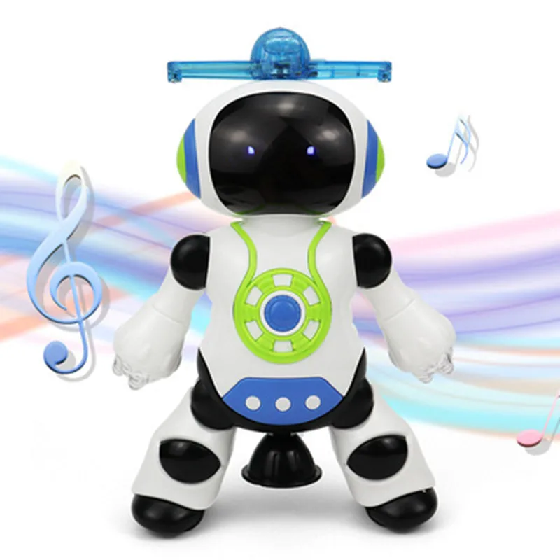 Electronic Space Dancing Robot Dazzling Music Robot Flash  LED Light Electric Rotation Walking Robot Toy Toys For Boys Kids Gift 6