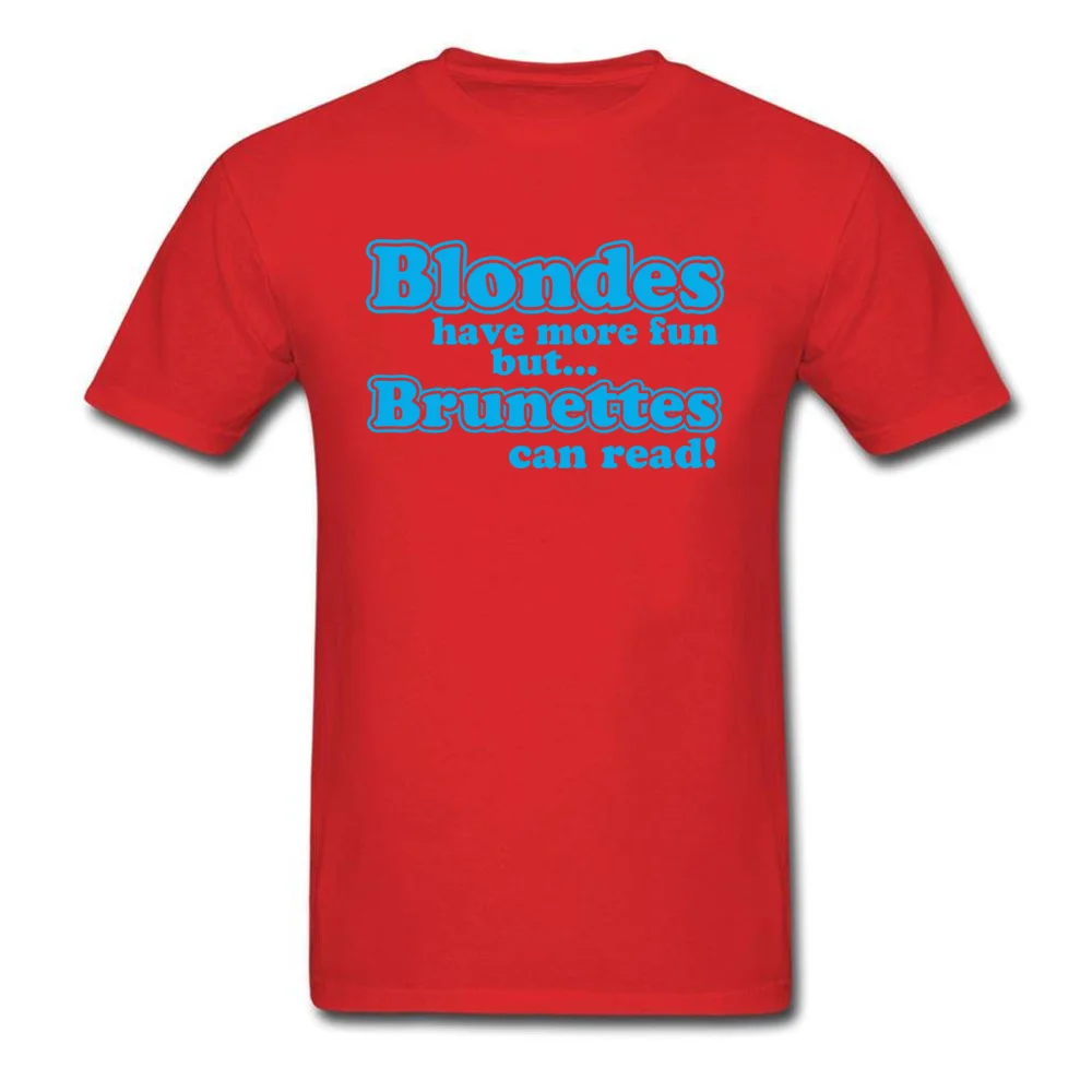 Blondes_Vs_Brunetes_2810 100% Cotton Men's Short Sleeve Tops T Shirt Geek April FOOL DAY T-Shirt Hot Sale Round Neck Tops Shirt Blondes_Vs_Brunetes_2810 red