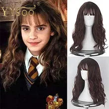 YYsoo парик для косплея Гермионы Джейн Грейнджер длинные волнистые коричневые пушистые кудрявые волосы для девочек вечерние парики с воздушной челкой Эмма Уотсон