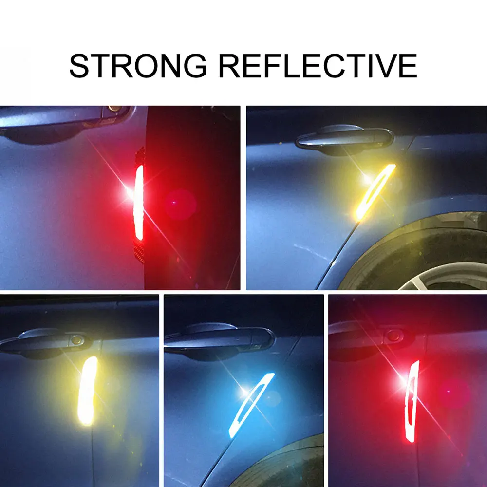 Car Door Edge Guards Car Door Stickers Car Reflective Stickers Car Door Anti Collision Strip Car Door Edge Protector Car Reflective Tape Sticker 4Pcs/Set Reflective Warning Door Side Edge Protection Anti-Scratch Protector Glue Sticker For Auto Car