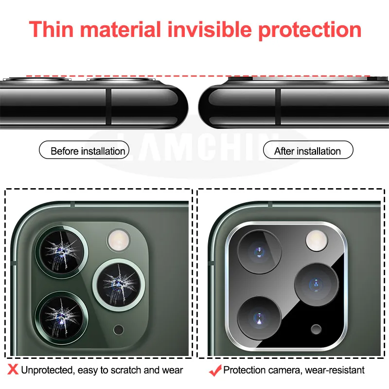 Чехол для защиты объектива задней камеры для iPhone 11 Pro Max 11 металлическая наклейка на рассеиватель для камеры из титанового сплава для iPhone X XS XR XS MAX
