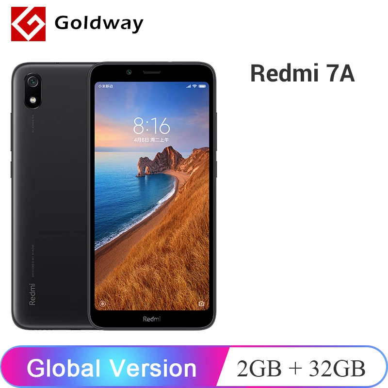 

Global Version Xiaomi Redmi 7A 7 A 2GB 32GB Mobile Phone 5.45" Snapdargon 439 Octa core 4000mAh Battery 12MP Camera Smartphone