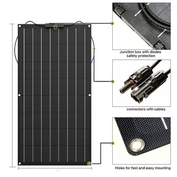 

Easy Carry ETFE flexible solar panel 100W 12 volt panel solar with flexible solar cell cheap price to sale 200w equal 2pcs 100w