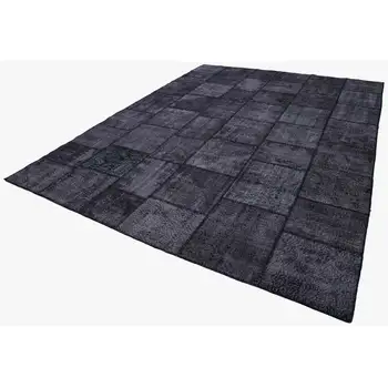 

303x401 Cm Black Handmade Patchwork Rug-10x13 Ft