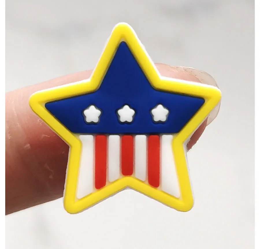 Novelty 1pcs Smiley Rainbow PVC Shoe Charms Sandal Accessories Garden Shoe Buckle Decoration For Kids Party X-mas Gift Croc Jibz