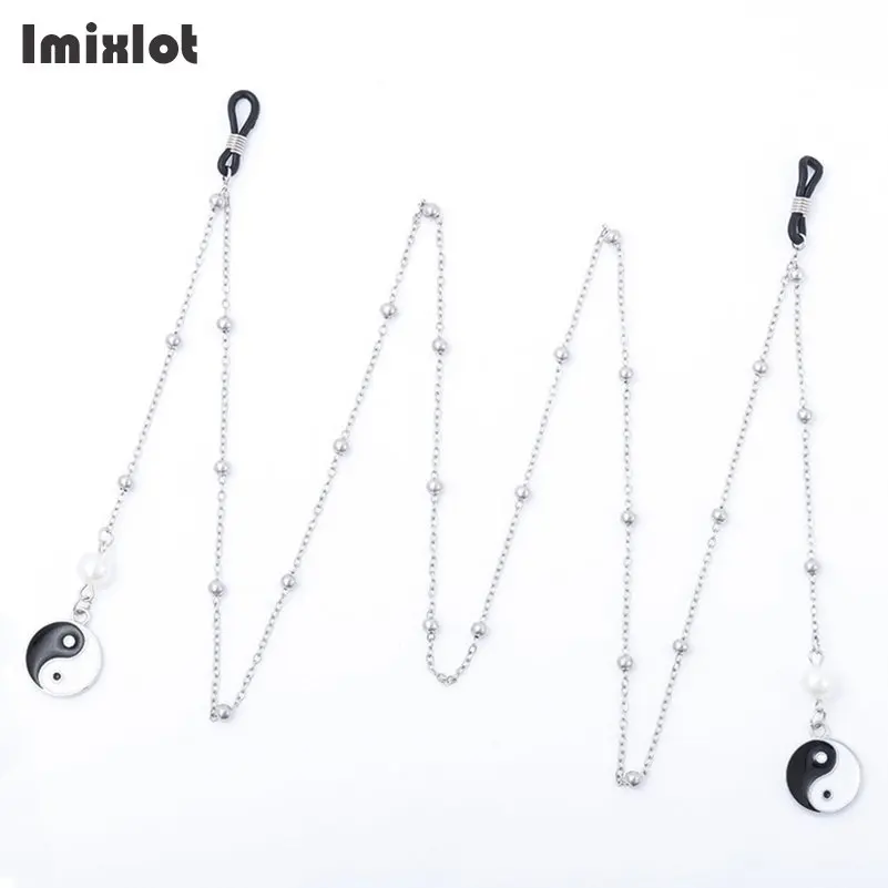Fashion Chic Womens Taiji Pendant Eyeglass Chains Sunglasses Reading Beaded Glasses Chain Eyewears Cord Holder Neck Strap Rope
