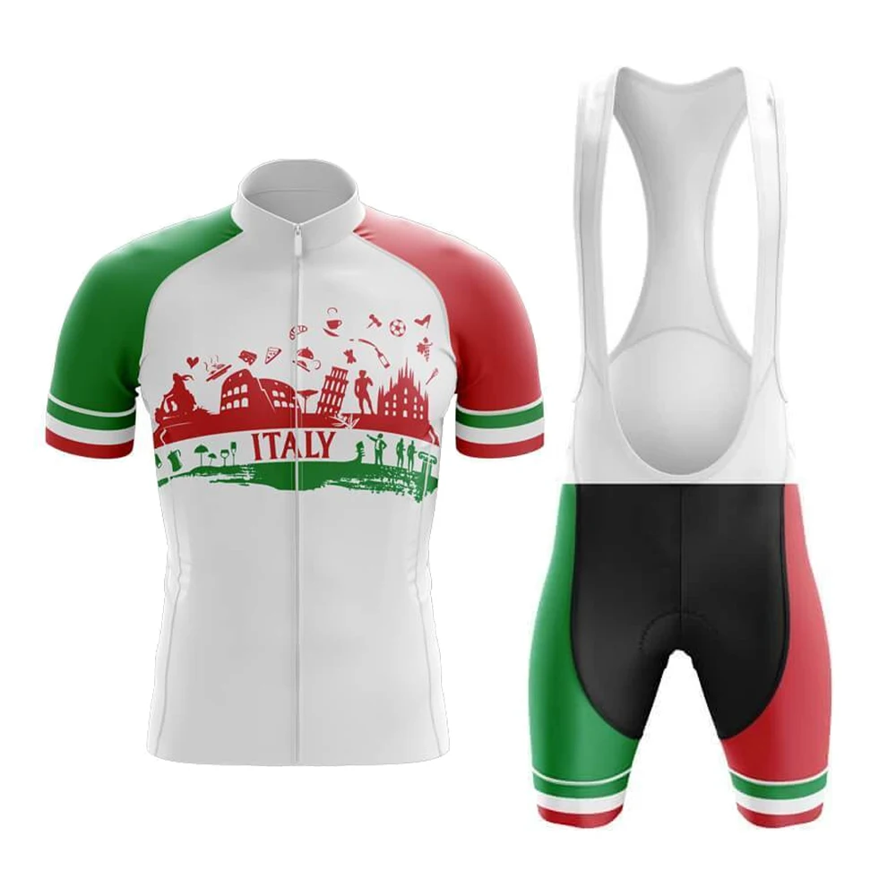 

Italy Men Cycling Jersey Set Ropa Ciclismo Hombre Bib Short Gel Breathable Pad Maillot Ciclismo Hombre Equipamento De Ciclismo