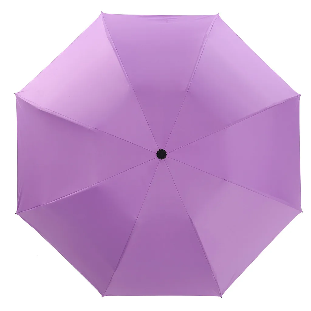 Защита от ветра, УФ излучения перевернутый зонтик обратный складной зонтик Обновление качества перевернутый автоматический зонт для мужчин 3 складной - Цвет: Purple