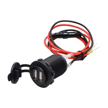 

Cigarette Lighter Base GPS Socket 12V-24V Waterproof Plug Power Outlet Adapter Dual USB For Automobile and Motorcycle