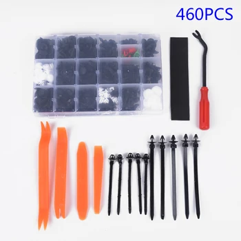 

460pcs Car Auto Body Retainer Clips Cable Ties Plastic Fastener Remover Tool Set