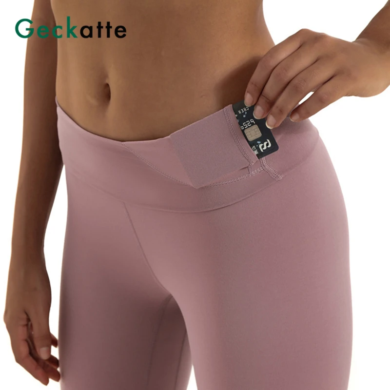 

Geckatte women's yoga pants high waist sport fitness gymwear leggings for women elastic ankle length activewear sportswear mujer