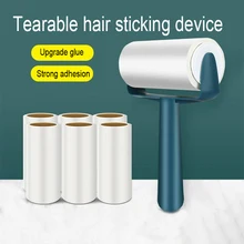 

New Tearable Roll Paper Sticky Roller Brush Pet Hair Remover Clothes Carpet Cleaning Brush Plush Razor Household Cleaning Tool