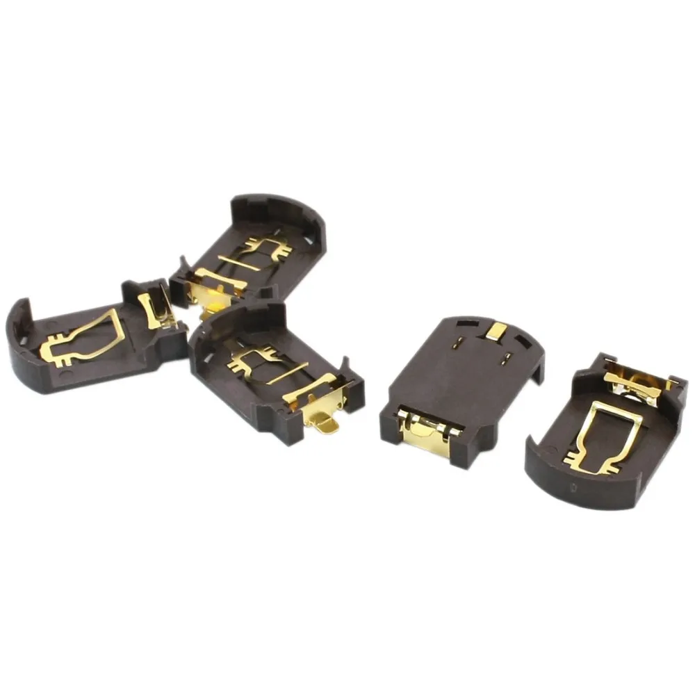 

Gold plated SMD SMT CR2032 CR2025 Coin Button Cell Lithium Battery Case Batteries Holder Storage Box Base Socket