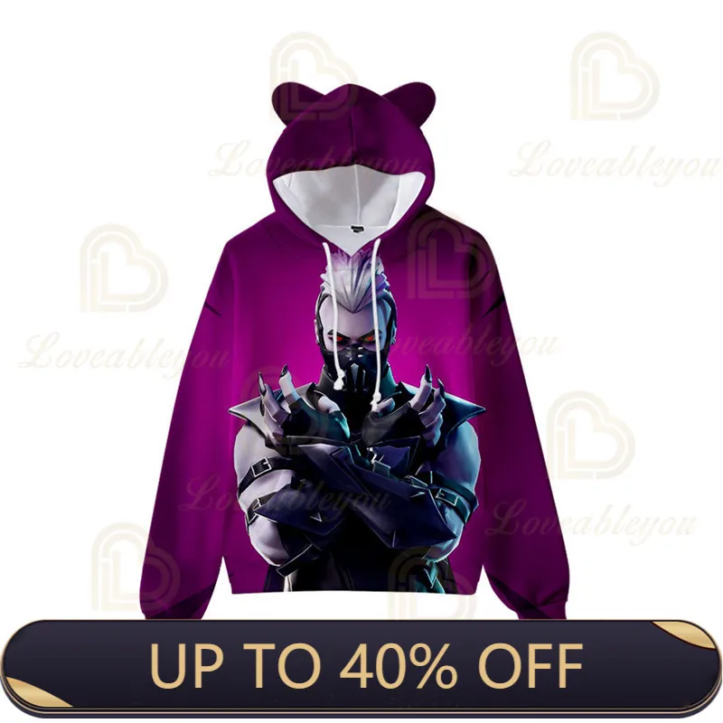 

Game Sweatshirts Hoodie Battle Game Cosplay Costume Shooting Woman Cat Ear Spring Autumn 3d Print Hoodie Tops