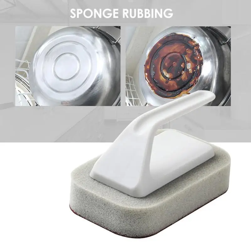 Губка Scrubber Pan щетка интенсивное Очищение изысканная и простая атмосфера с ручкой инструмент для очистки кухни 11x6,8x2 см