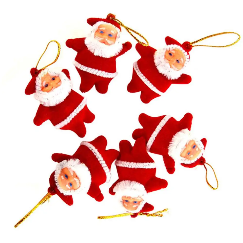 Симпатичные Мини Санта Клаус стиль Рождественские елки вечерние украшения Рождественские украшения-10 шт./партия